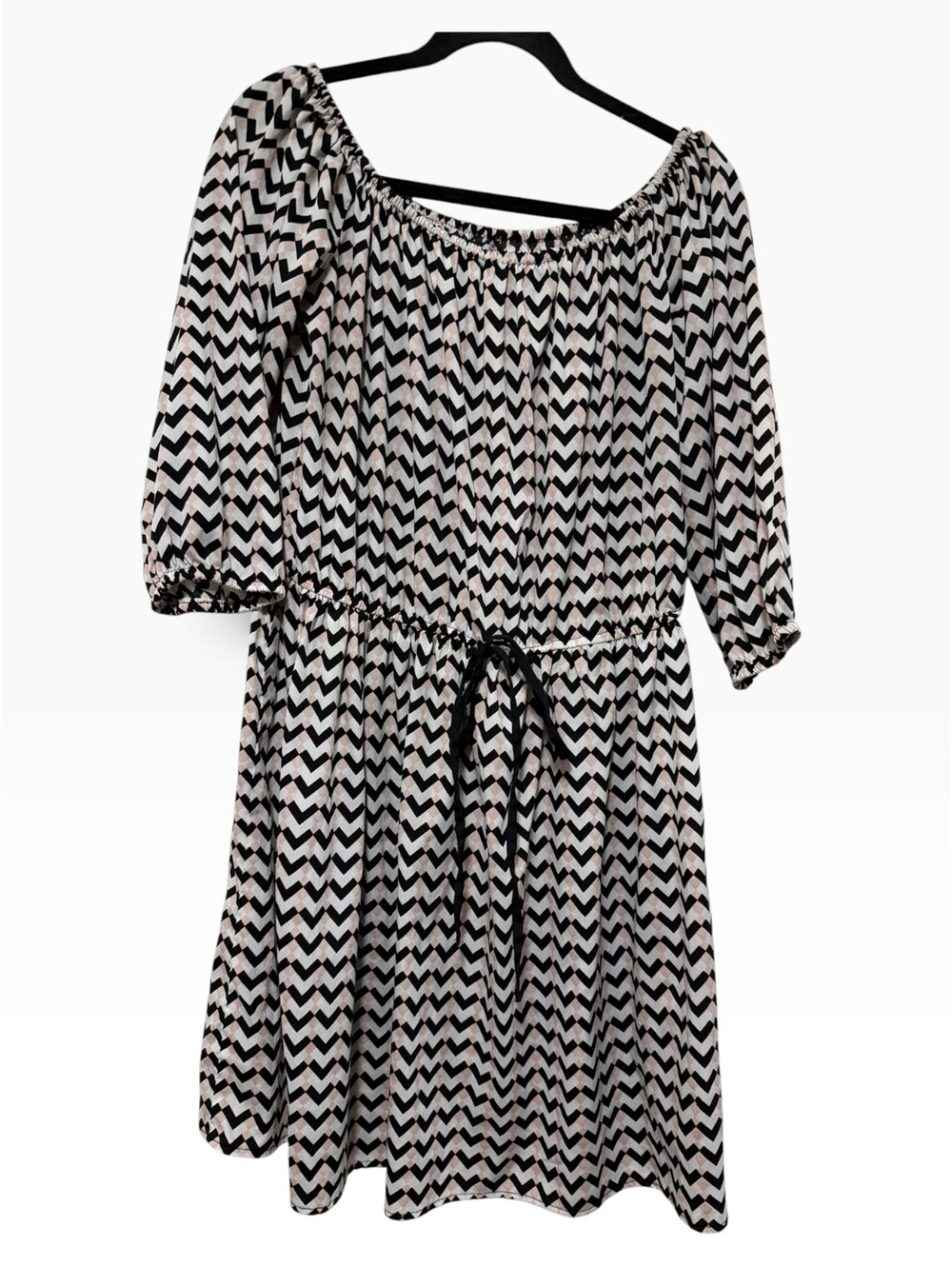 Boo-boo Plus Chevron Pattern Off-Shoulder Dress UK 24 / US 16
